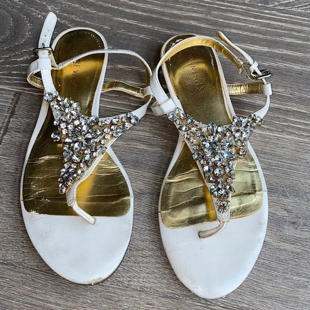 Nine West Rhinestone thong sandals